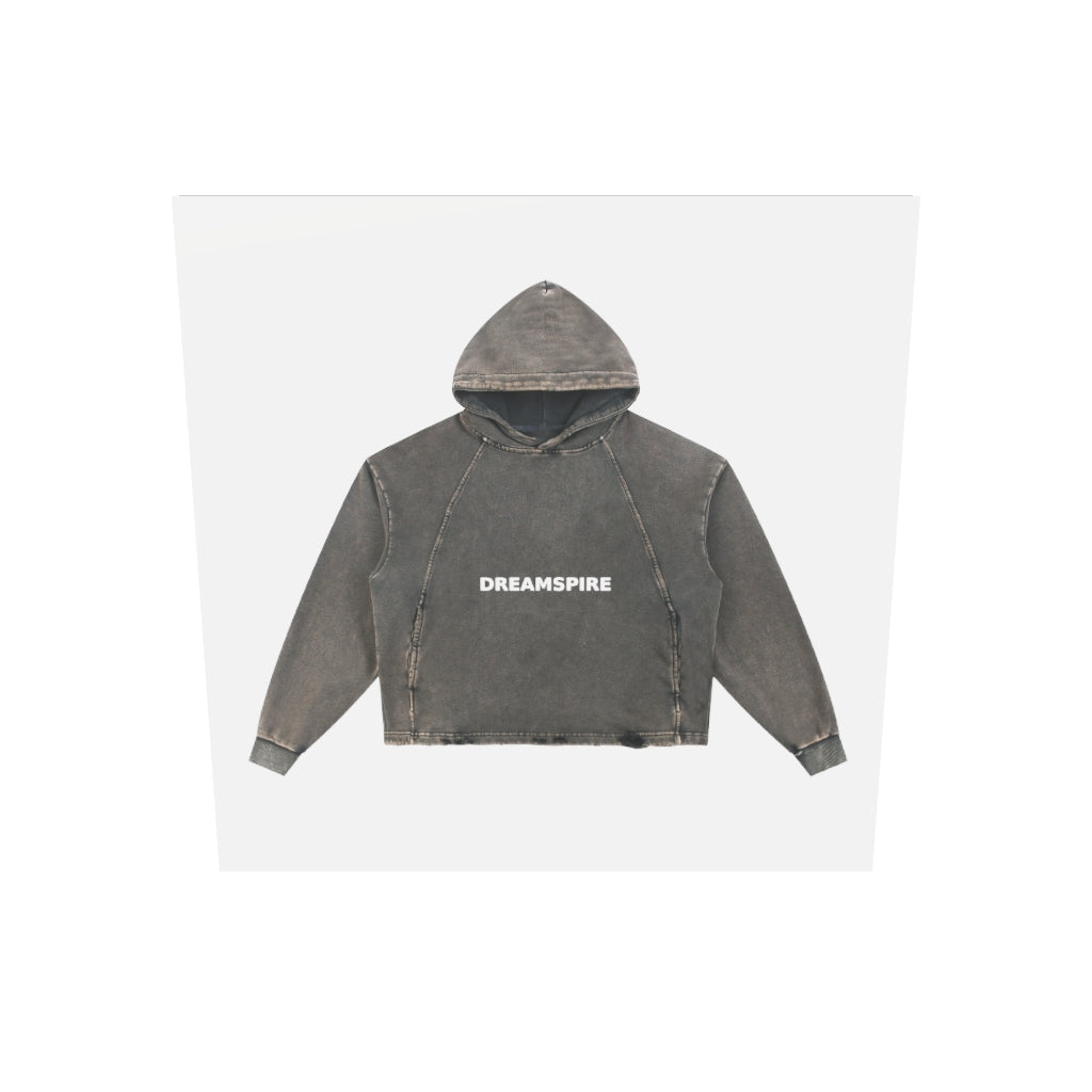 Dreamspire Classic Logo Vintage Washed Frayed-Hem Hoodie