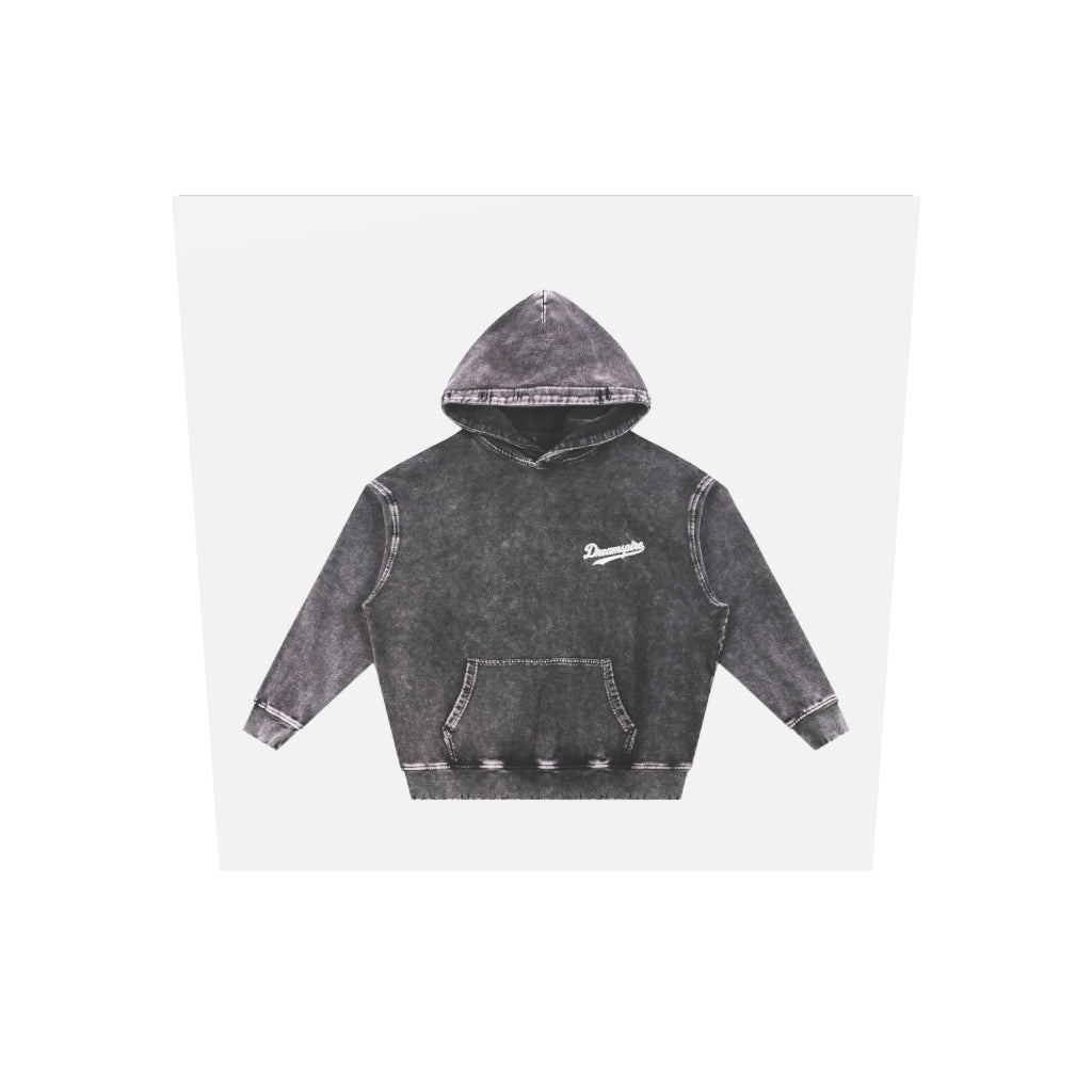 Dreamspire Baseball logo Snow Wash Hand-Frayed Heavyweight  Hoodie
