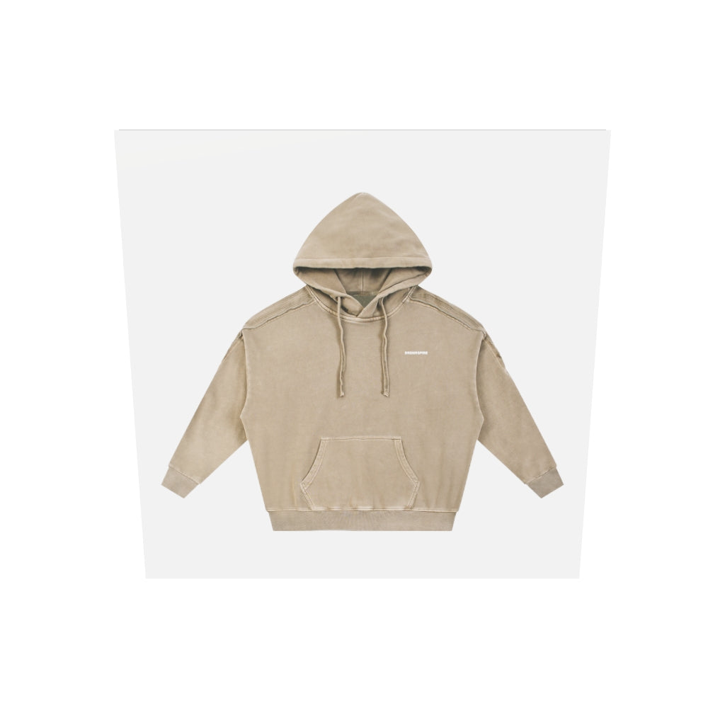 Dreamspire Classic logo Snow Washed Tape Raw Edge Hoodie