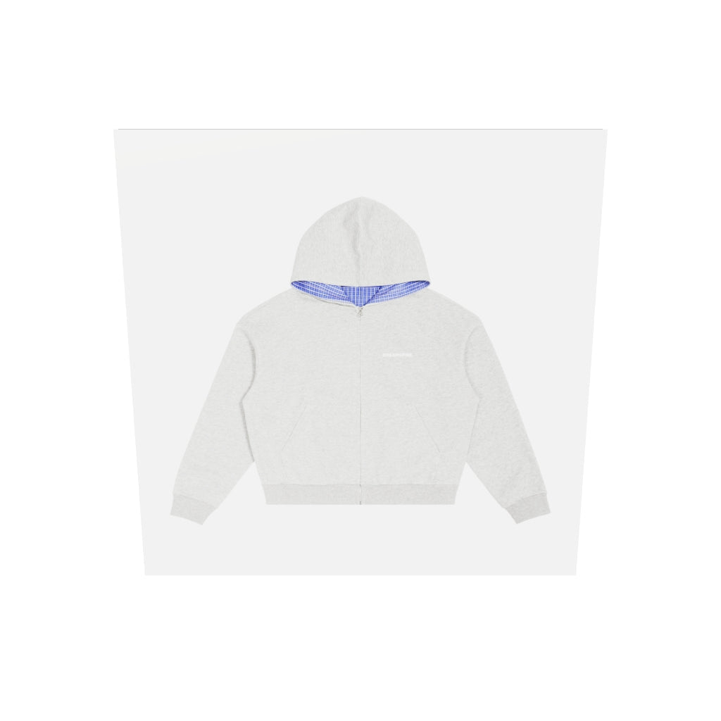 Dreamspire Classic logo Contrast Plaid Boxy Zip Hoodie
