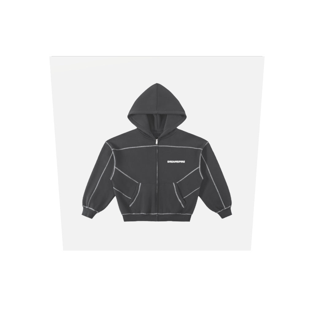 Dreamspire Classic logo Contrast-Stitched Boxy Fleece Hoodie